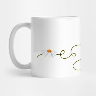 White Watercolor Daisy Mug